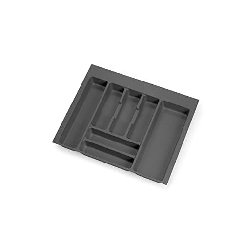 Image of Solmer LTD Optima Cutlery Tray Inserts Kitchen Drawers Grey Plastic Various (600mm = A-518 x P-424mm)