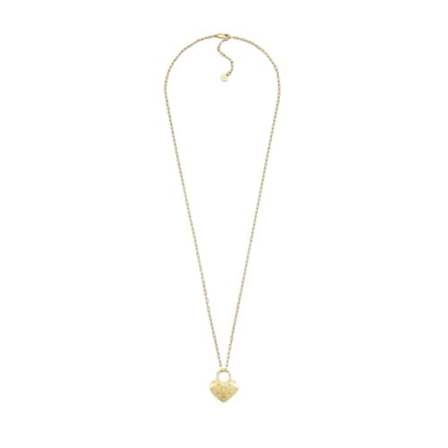 Image of Fossil Women's gold tone Stainless Steel with lobster clasp closure heart shaped pendant necklace