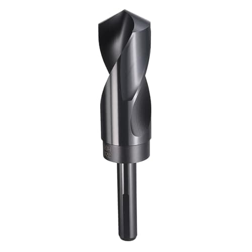 Image of sourcing map 32mm Drill Bit 1/2" Reduced Shank 3-Flat 4241 High Speed Steel Nitriding Black 118° Standard Point for Plastic Wood Copper Aluminum Iron Medium Soft Metal