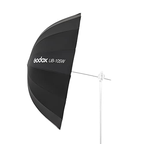 Image of Godox UB-105W 105cm Compact & Portable Black/White Parabolic Umbrella Studio Photo Soft Light Brolly Photography Lighting Soft Reflective Bounce Umbrella Flash Reflector Professional Light Modifier