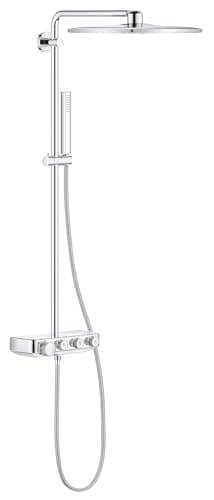 Image of GROHE Euphoria SmartControl Cube 310 - Push Button Shower System with Cool Touch Thermostat (2 Spray Head 31 cm, 1 Spray Hand Shower, Horizontal 45 cm Shower Arm, Hose 1.75 m), Chrome, 26508000