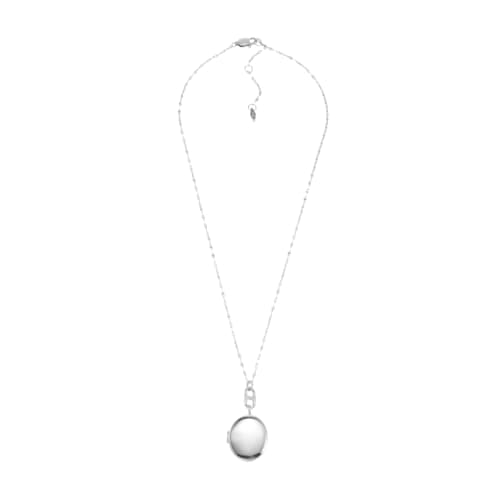 Image of Fossil Necklace for Women Locket Collection Stainless Steel Chain Necklace, Length: 400mm+50mm, JF04427040