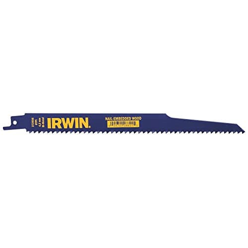 Image of IRWIN Reciprocating Saw Blades, Wood with Nails, 6-Inch, 6 TPI, 25-Pack (372656B)