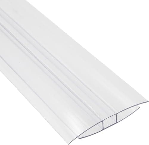 Image of Polycarbonate H Section Joining Strip – Clear Connector for 4mm Polycarbonate Roofing Sheets (610mm)