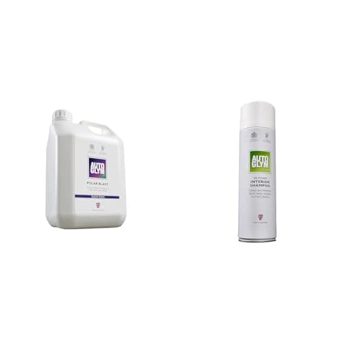 Image of Autoglym Polar Blast, 2.5L - Thick Snow Foam Pre-Wash pH Neutral Car Cleaner, White & Hi-Foam Interior Shampoo, 450ml - Care Care Spray Cleans and Freshens Fabric Seats, Carpets, Vinyl, and Plastic