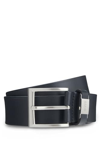 Image of BOSS Mens Connio Branded-keeper belt in Italian leather