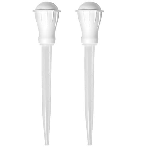 Image of Set of 2 Acrylic Turkey Baster Syringe - Traditional Meat Juice Baster for Cooking - 30ml 1oz Graduated Markings - for Juice Gravy Oils Keeping Meat Succulent.