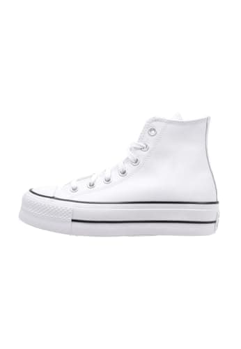 Image of Converse All Star Lift Hi Black White Leather - 6 UK