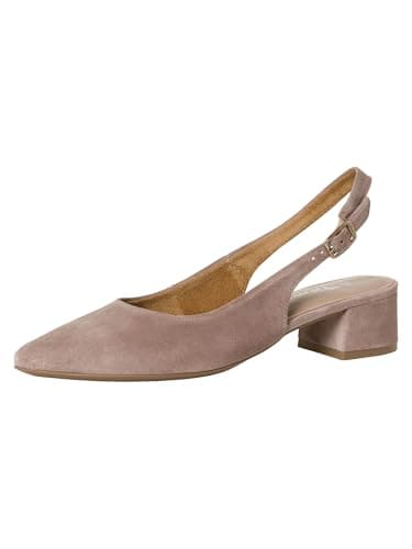 Image of Tamaris Women's slingback pump with block heel Leather beige 7.5 UK