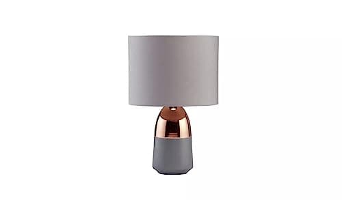 Image of Duno Touch Table Lamp, Modern Copper and Pink Lighting Fixture (Grey & Copper)