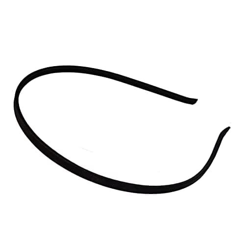 Image of 5mm Black Satin Covered Narrow Thin Metal Hair Band Headband Crafting for Women Girls by Glitz4Girlz