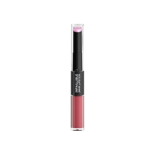 Image of L'Oreal Paris Lipstick, Infallible 2 Step 24hr Lip Color with Hyaluronic Gel Colour Booster Balm for Vivid High Shine Colour, Transfer-Free Opaque Finish Lasting up to 24 Hours, 213 Toujours Teaberry