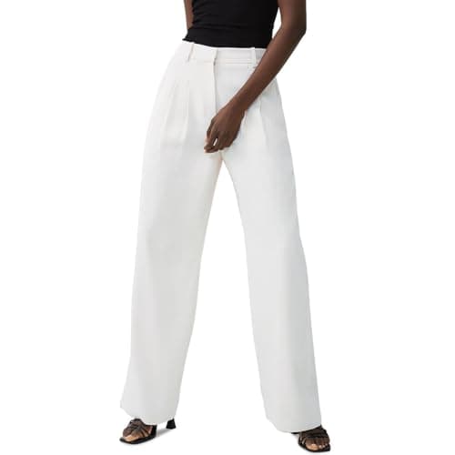 Image of French Connection Womens Harrie Suiting Trouser Business Casual Pants, Summer White, 6-14 UK