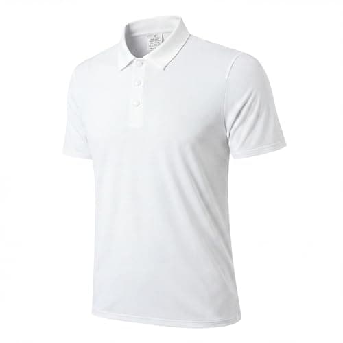 Image of ZENGVEE Men's Polo Shirts Short Sleeve Quick Dry Golf Polo Shirt for Men Adult UK Breathable Outdoor Sport Casual Work Golf Tennis Tops Classic Polo Collared T-Shirts(P8050-White-XL)