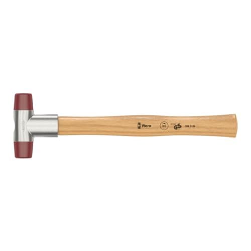 Image of Wera 05000505001 1 x 250 mm "102" Soft-Faced Hammer with Urethane Head Sections - Silver