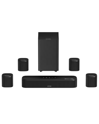 Image of ULTIMEA 7.1ch Surround Sound System for TV, Dolby Atmos Sound Bar with 4 Surround Speakers, VoiceMX, BassMX, 420W Peak Power Sound Bar for Smart TV, HDMI eARC, App Control, Aura A60 Pro, 2026 Model