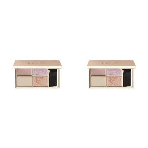 Image of Sleek MakeUP Highlighting Palette, Four Dazzling Shades for a Supercharged Glow, Long Lasting and Lightweight, Intense Colour, Solstice, 9g (Pack of 2)