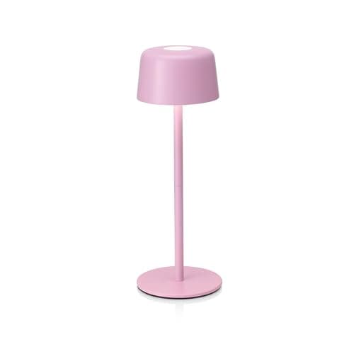 Image of Auraglow Rechargeable Table Lamp - Portable Cordless Battery Powered Touch Lamp with 3 Brightness Levels, Dimmable LED for Bedroom, Desk, Living Room, Hallway, Lounge, Garden & Patio (Pink, 1 Pack)