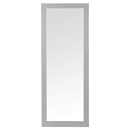Image of URBNLIVING Grey Hanging Wooden Framed Wall Mounted Mirror Hallway Horizontal Vertical Mountable (Long 97cm x 37cm)