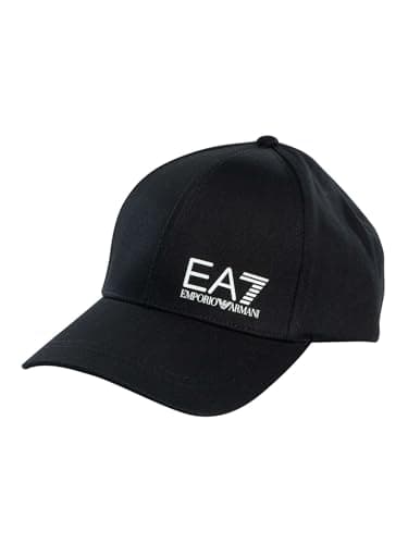 Image of EA7 Men's Cappello Baseball Cap, Black/White, M