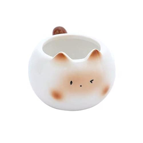 Image of Ceramic Coffee Mug 210ml Cute Cat Espresso Cup with Tail Handle Microwave Dishwasher Safe Birthday Gift for Cat Lovers A