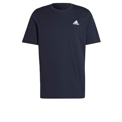 Image of adidas Men's Essentials Single Jersey Embroidered Small Logo Tee, Legend Ink, S