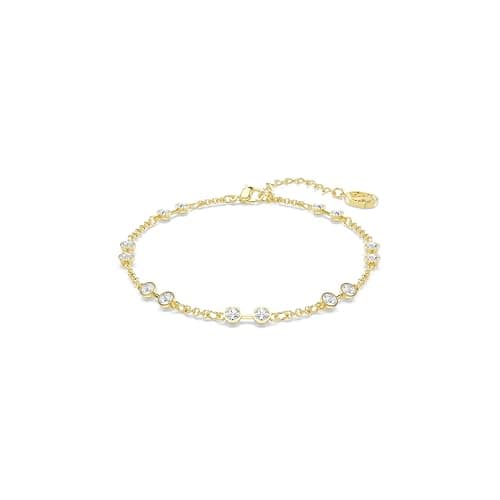 Image of Swarovski Remix Strand Bracelet, Clear Round-Cut Crystals in a Gold-Tone Finished Setting, Part of the Remix Collection