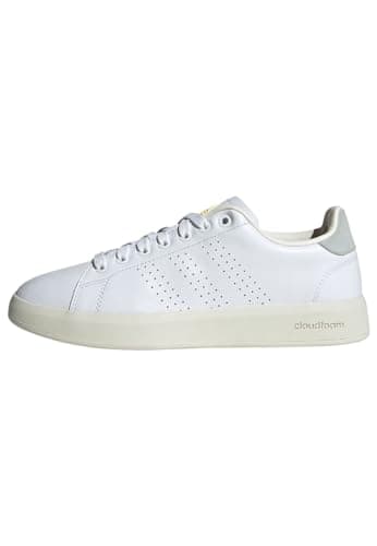 Image of adidas Women's Advantage Premium Leather Shoes, Cloud White/Cloud White/Silver, 8 UK