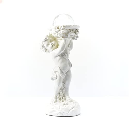 Image of HH Home Hut Solar Powered Garden Ornament Cherub Fairy Resin Figurine Statue