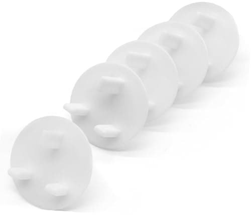 Image of Baby Safety Socket Covers 24 Pack, Child Proof UK 3 Pin Plug Protectors, BPA-Free Safe & Easy Install, White