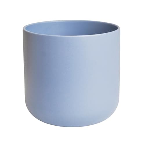 Image of Ivyline Lisbon Powder Blue Planter - Water Resistant - Modern & Decorative Indoor Home House Plant Foliage Flower Pot - 26 x 26cm