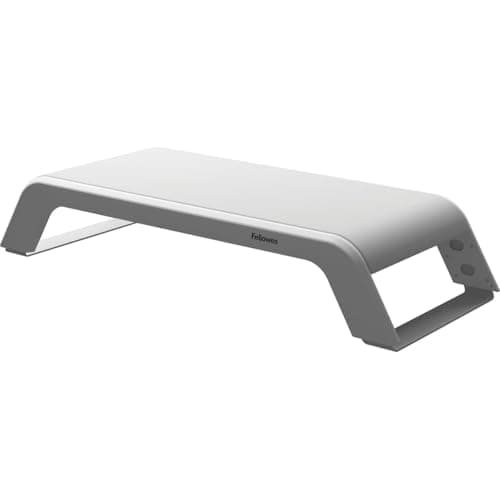 Image of Fellowes Computer Monitor Stand with 3 Height Adjustments - Hana LT Monitor Riser - Ergonomic Adjustable Monitor Stand for Computers - Max Weight 22.6KG - White