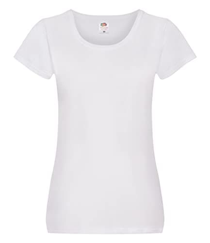 Image of FRUIT OF THE LOOM Women's Original T. T Shirt, White, S UK