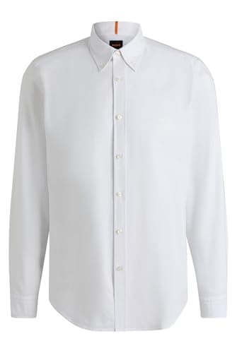 Image of BOSS Mens Rickert M Button-Down Regular-fit Shirt in Oxford Cotton