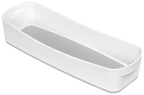 Image of Leitz MyBox Organiser Tray Long, Matt Finish, Waterproof Storage Box, BPA Free and Food Safe, White/Grey, 52581001
