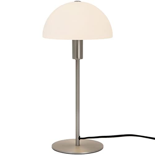 Image of Nordlux Ellen Indoor Table Lamp Silver Metal E14 Dome Shade - Living Room, Bedroom, Bedside Mains Powered, IP20