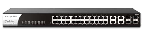 Image of DrayTek VigorSwitch G1282, 24-Port Managed Switch, 4 SFP Uplink Ports, Rack Mountable, QoS, Ideal for SOHO and Small Business