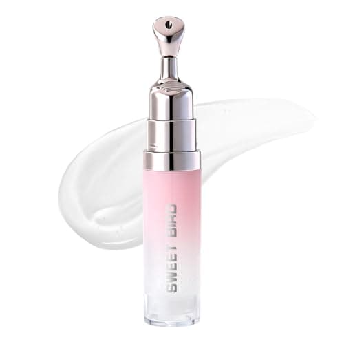 Image of Peptide Lip Serum, Hydrating Plumping Lip Oil for Fuller Looking Lips, Smooth Lip Lines, Enhance Natural Pink Tone, Non-Sticky Glossy Lip Care with Cooling Metal Applicator (01#Clear color)
