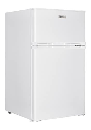 Image of HADEN Under Counter Fridge Freezer - 85L Free Standing Fridge Freezer - with LED Light - Removable Shelves - Adjustable Thermostats and Legs - White