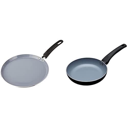 Image of MasterClass MCCPCER24 Eco Induction Crepe/Pancake Pan with Healthier Chemical Non Stick & MCFPCER20 Eco Induction Frying Pan with Healthier Ceramic Chemical Non Stick, Small