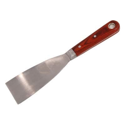 Image of PTI 25mm Stiff Blade Paint Scrape Stainless Steel Blade Rosewood Handle Stripper