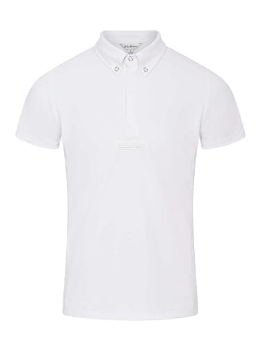 Image of LeMieux Mens Short Sleeve Show Shirt - Equestrian Horse Riding Competition Shirt - White - Small