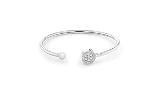 Image of Tommy Hilfiger Jewelry Women's Stainless Steel Open Bangle Bracelet Embellished with Crystals - 2780570