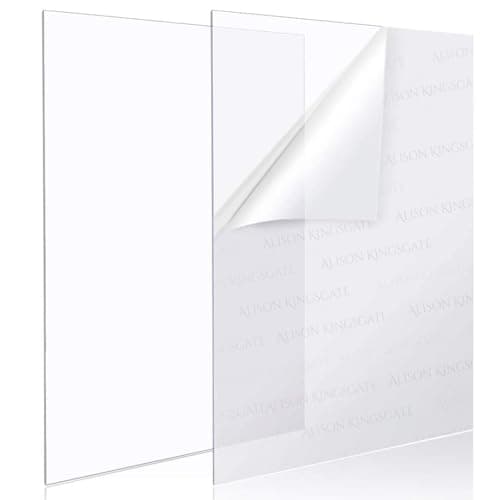 Image of Alison Kingsgate Clear Acrylic Sheet 60x50cm - 1.2mm Transparent Sheets for Picture Frame 60 x 50 CM (23.6" x 19.7") Large Acrylic Perspex Replacement Sheet, Display Projects, Painting