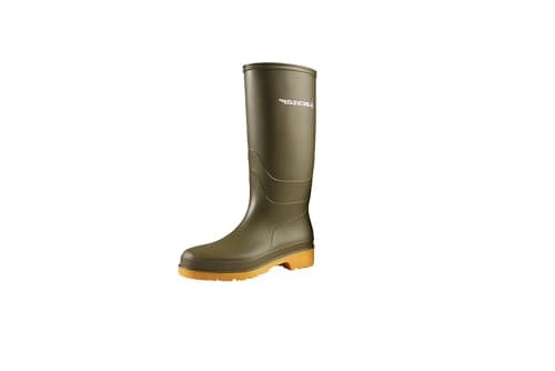 Image of DUNLOP Dull - Unisex Full Knee Waterproof Rain Boots, Traditional Green/Crepe, Chemical Resistant PVC Wellies for Outdoor and Gardening - EU41, UK7