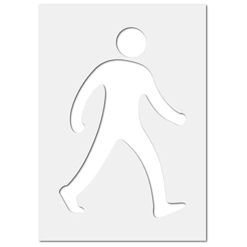 Image of Pedestrian Sign- Large Walking Man Template - Pedestrian Icon Sign Making Stencil (Large)