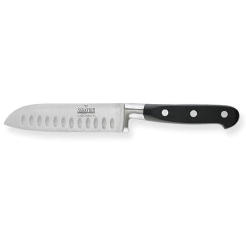 Image of RICHARDSON SHEFFIELD R07000P442160 V Sabatier Finest Grade Stainless Steel Santoku Knife, Black, 12.5 cm