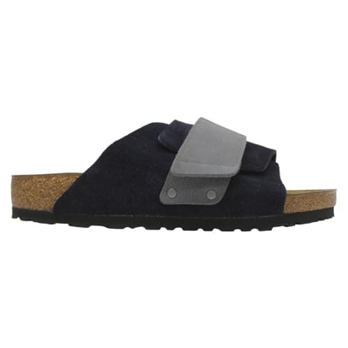 Image of Birkenstock Unisex Kyoto Nubuck Leather Midnight Sandals 8 UK