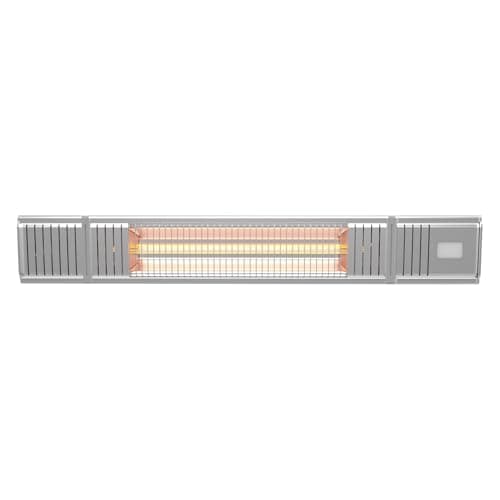 Image of Equip2clean VA-20R Electric Infrared Patio Heater 2KW Wall Mounted IP65 Water Resistant with Remote Control, 24 Hour Timer, 9 Heat Settings | Outdoor Heater for Covered Outdoor Spaces | Silver