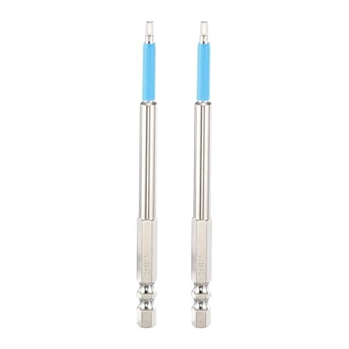Image of sourcing map 2pcs Hex Impact Screwdriver Bits 2.5mm (H2.5) Magnetic Hexagonal Head 1/4" Hex Shank 110mm (4.3") Long Chrome Plating S2 Steel Hexagon Wrench Drill Bits Electric Power Tools
